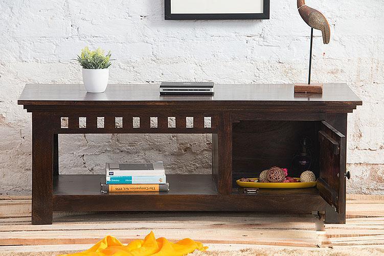 Solid sheesham wood showcase tv unit cabinet - Furnishiaa -  - 