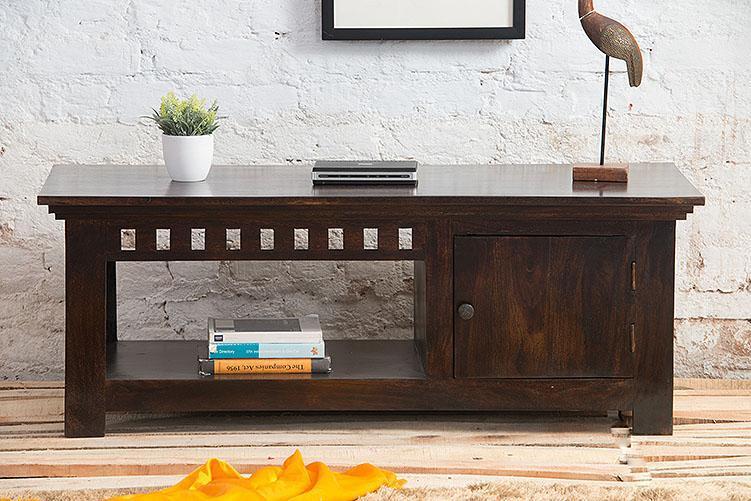 Solid sheesham wood showcase tv unit cabinet - Furnishiaa -  - 