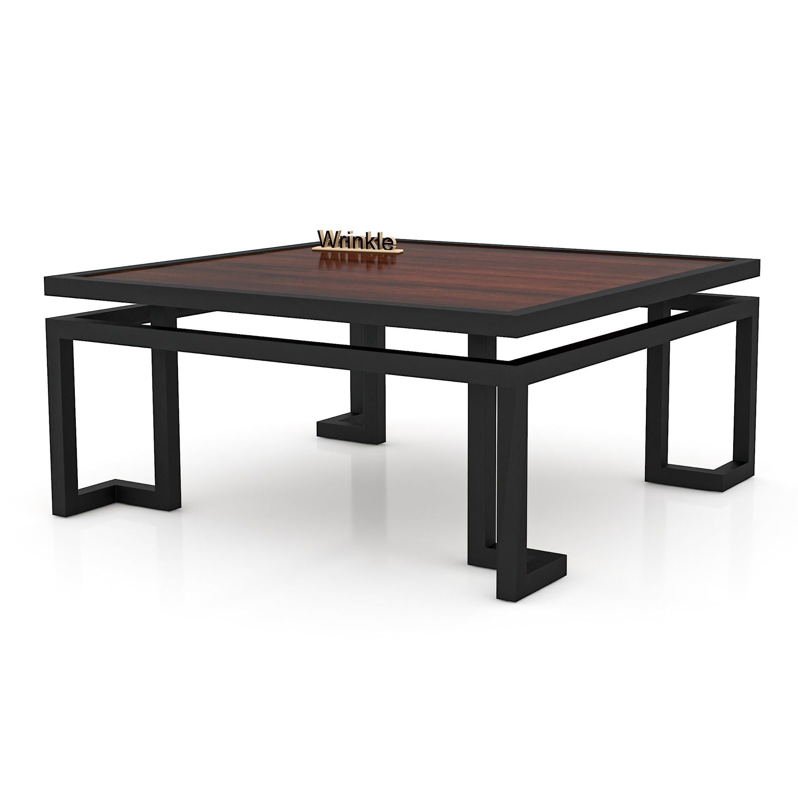 Square Shape Heeavy Table With Iron Frame And Solid Sheesham Wood Top - Furnishiaa -  - 