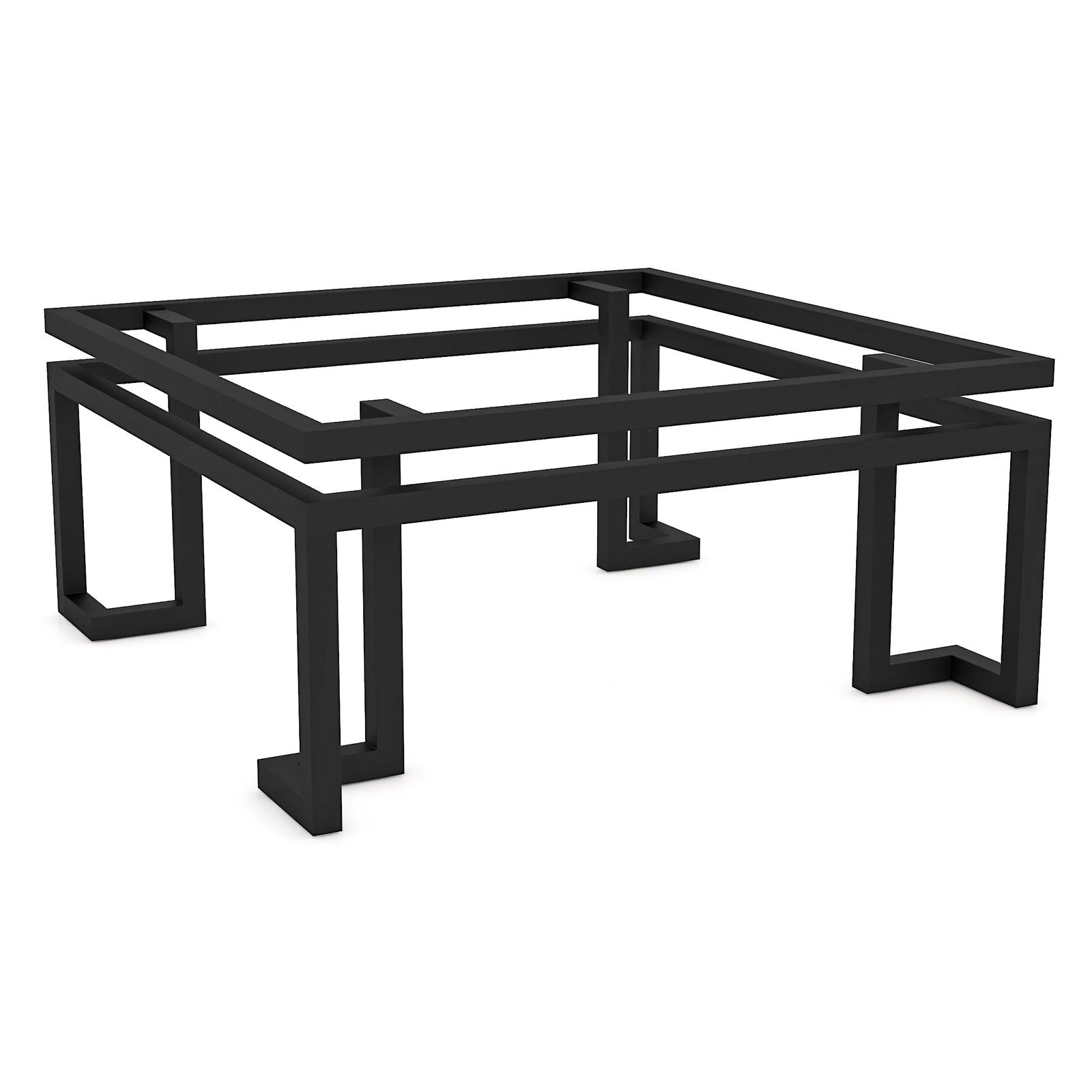 Square Shape Heeavy Table With Iron Frame And Solid Sheesham Wood Top - Furnishiaa -  - 