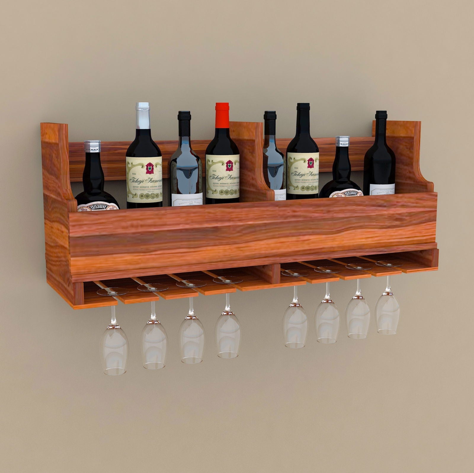 Stylish Solid Sheesham Wood Wine Stand With Glass Cabinet - Furnishiaa -  - 