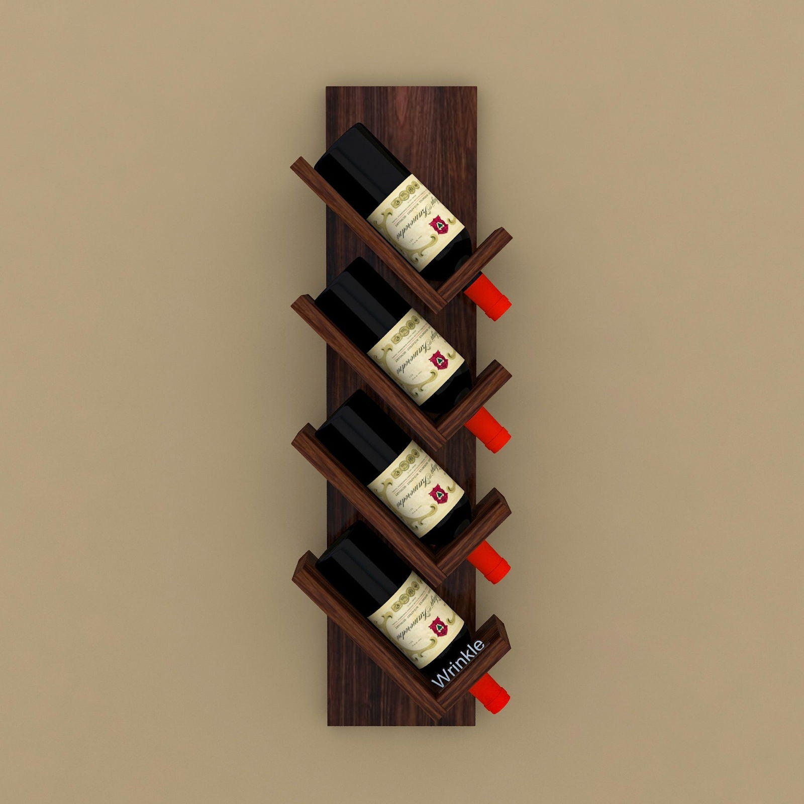 Stylish Vertical Shape Wine Stand With Solid Sheehsam Wood - Furnishiaa -  - 