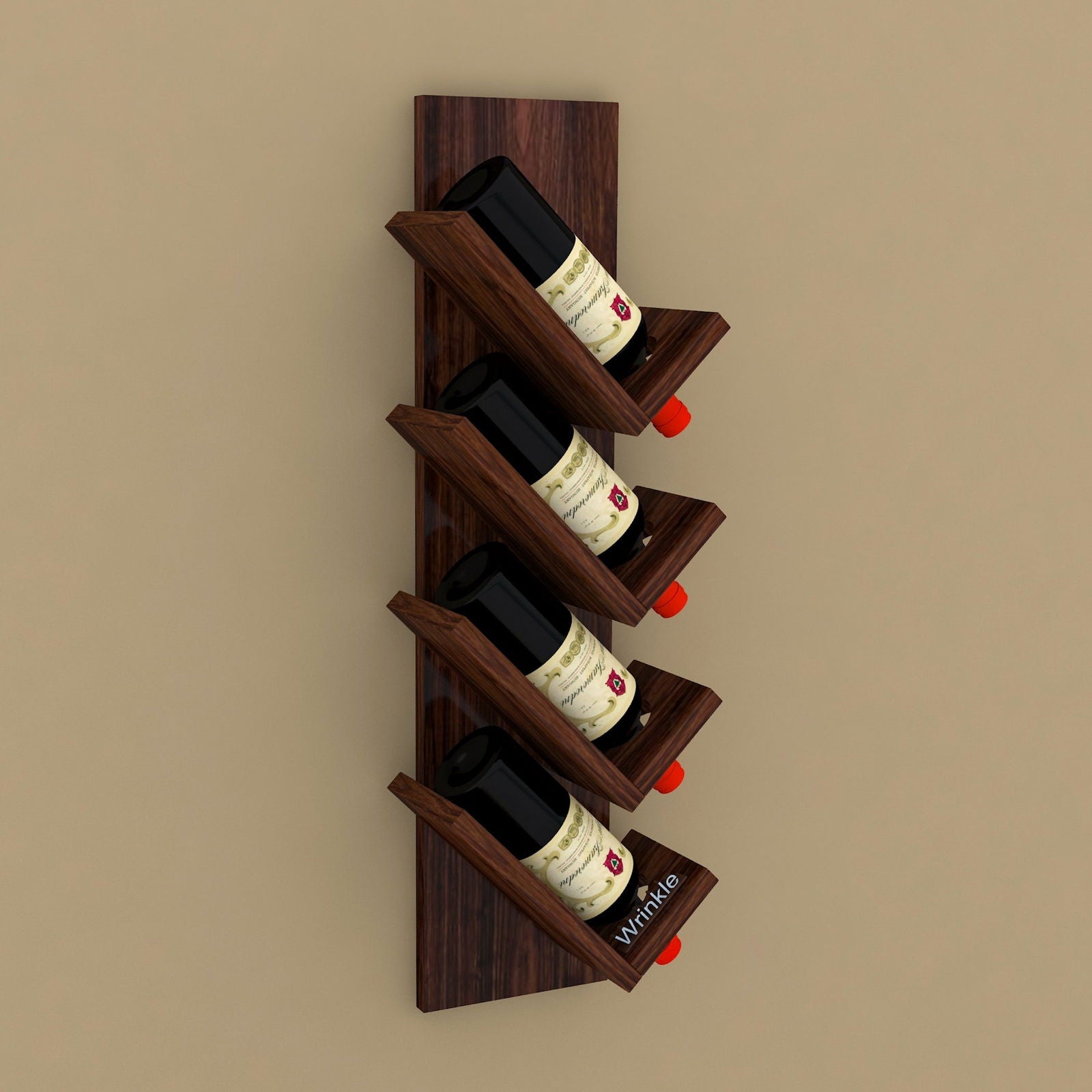 Stylish Vertical Shape Wine Stand With Solid Sheehsam Wood - Furnishiaa -  - 