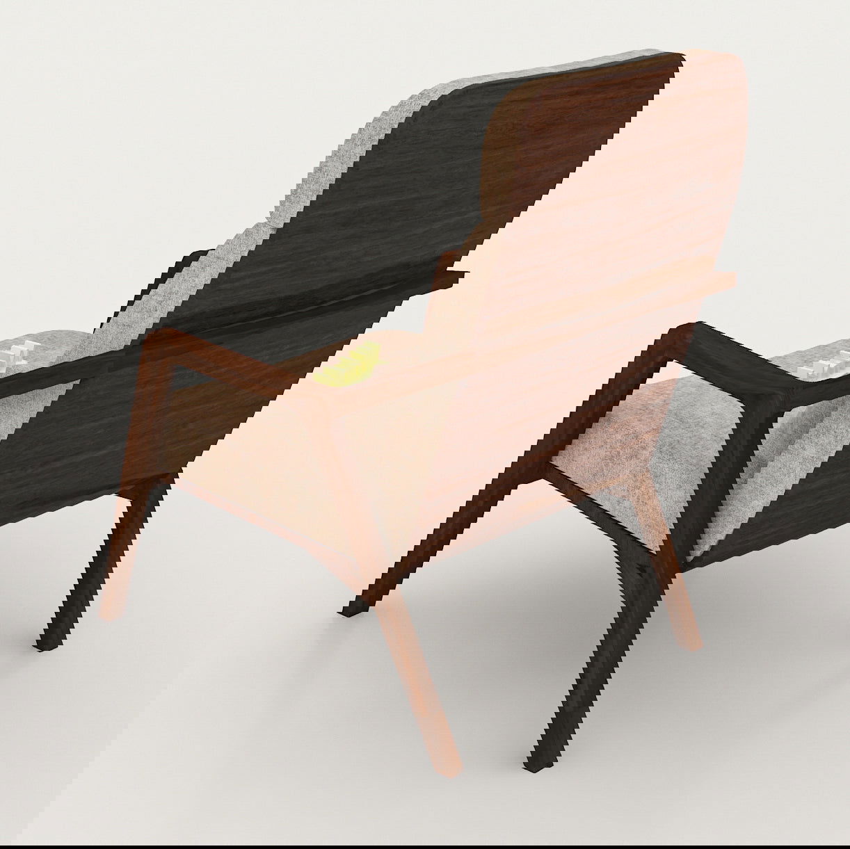 Stylish Walnut Solid Sheesham Wood Arm Chair With Stool - Furnishiaa -  - 