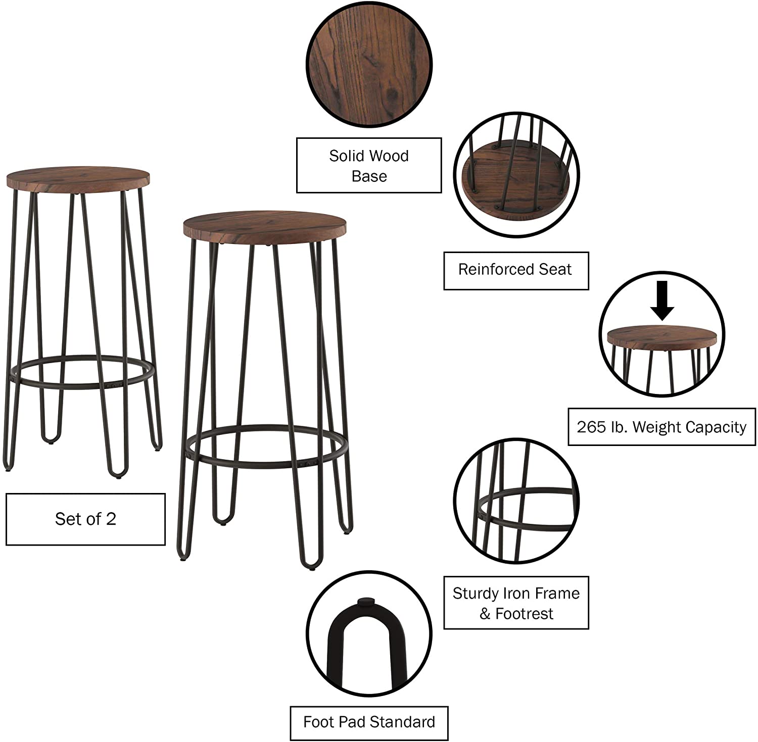 Superb Bar Stool set of two for home restaurants - Furnishiaa -  - 