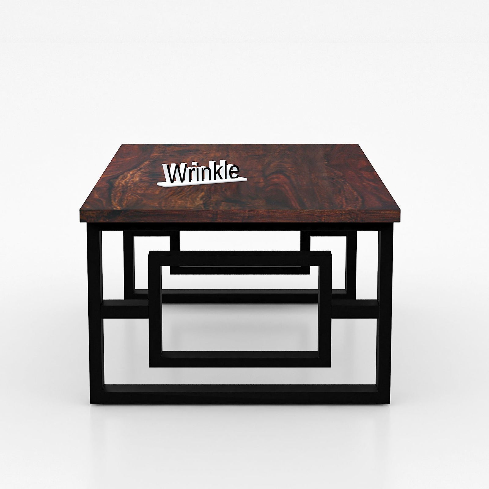 Supreme iron Center Table With Solid Sheesham Walnut Finished Top - Furnishiaa -  - 