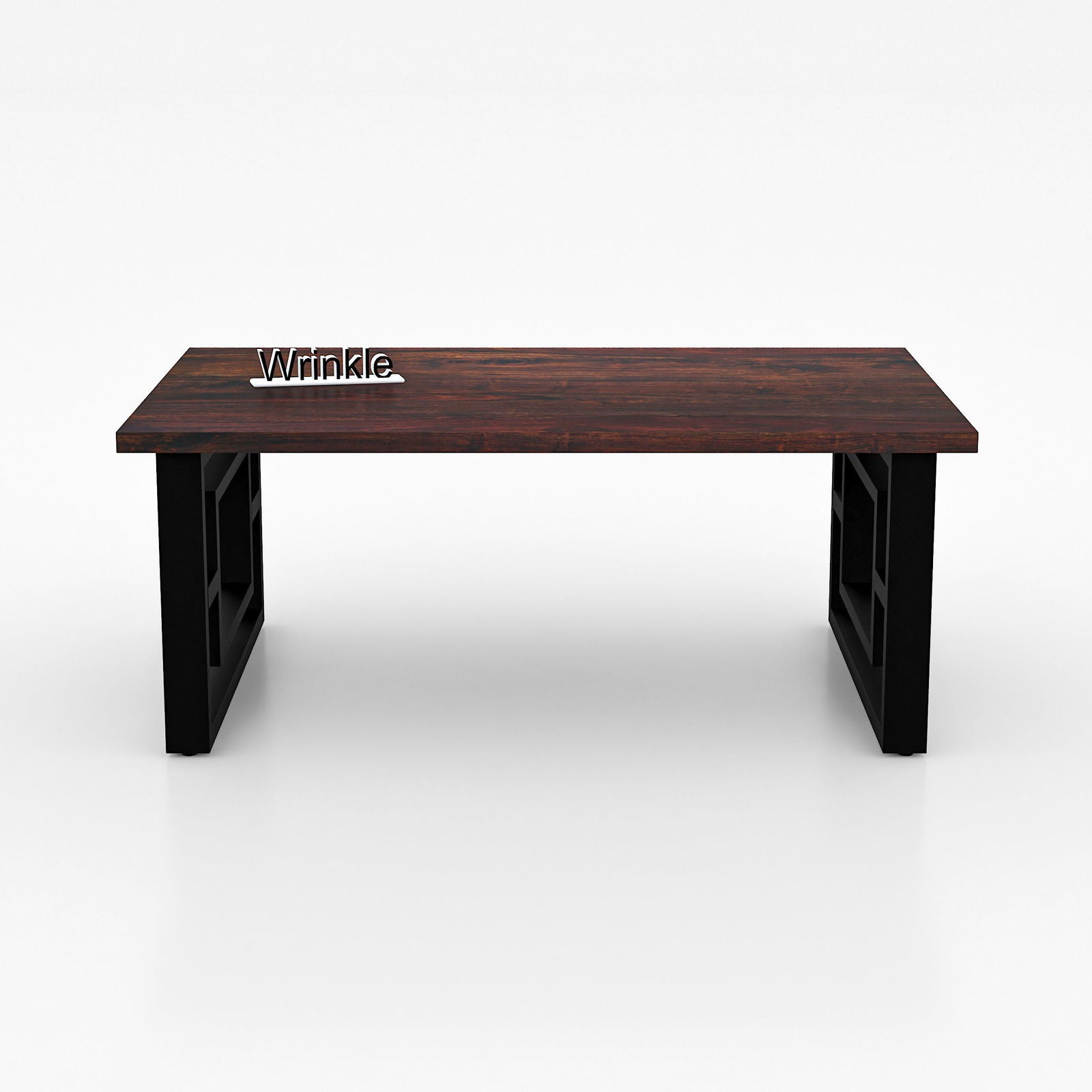 Supreme iron Center Table With Solid Sheesham Walnut Finished Top - Furnishiaa -  - 