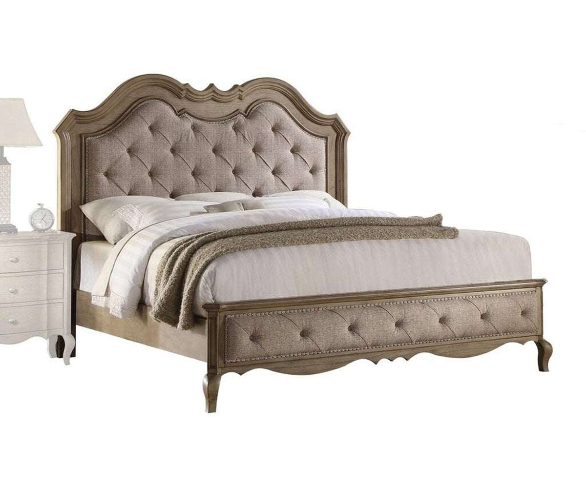 Furnishiaa Upholstered Fabric Bed Frame with Headboard
