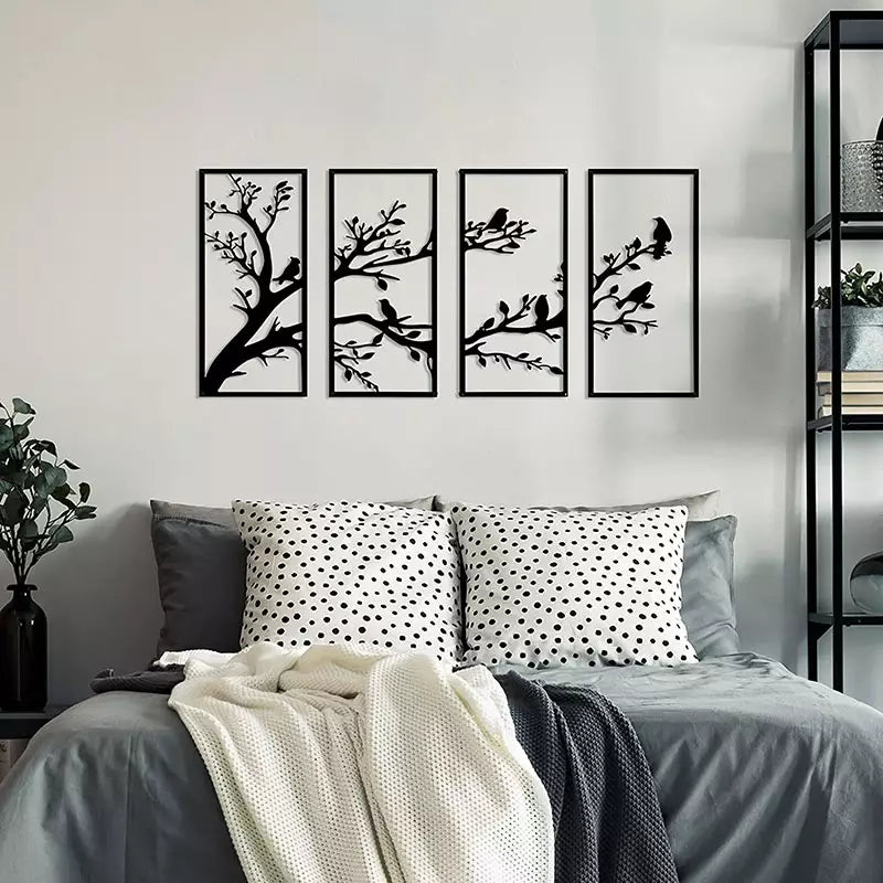 Tree Design 4 Piece Metal Wall Hanging Wall Art for Home & Décor - Furnishiaa -  - 