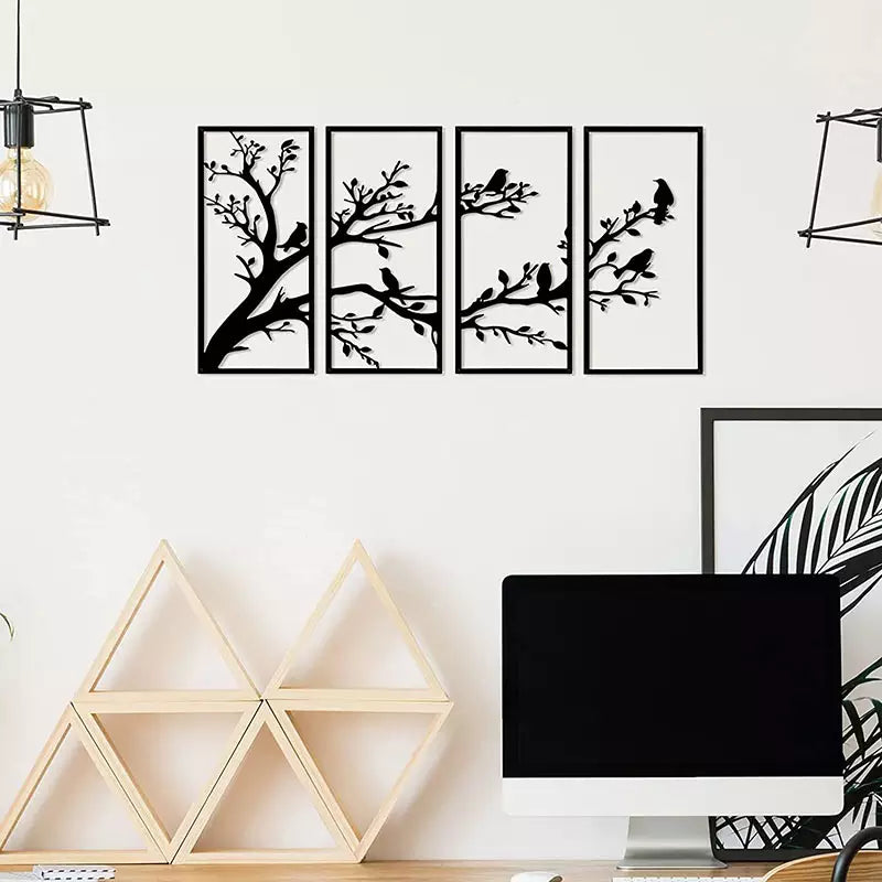 Tree Design 4 Piece Metal Wall Hanging Wall Art for Home & Décor - Furnishiaa -  - 
