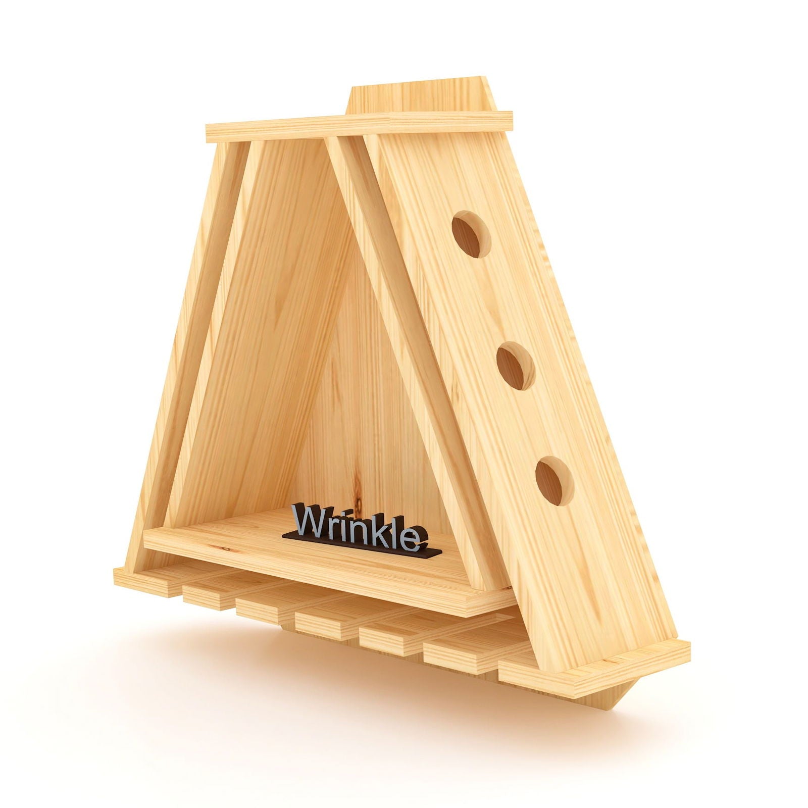 Triangle Shape Solid Sheesham Wood Wine Stand With Glass Cabinet - Furnishiaa -  - 