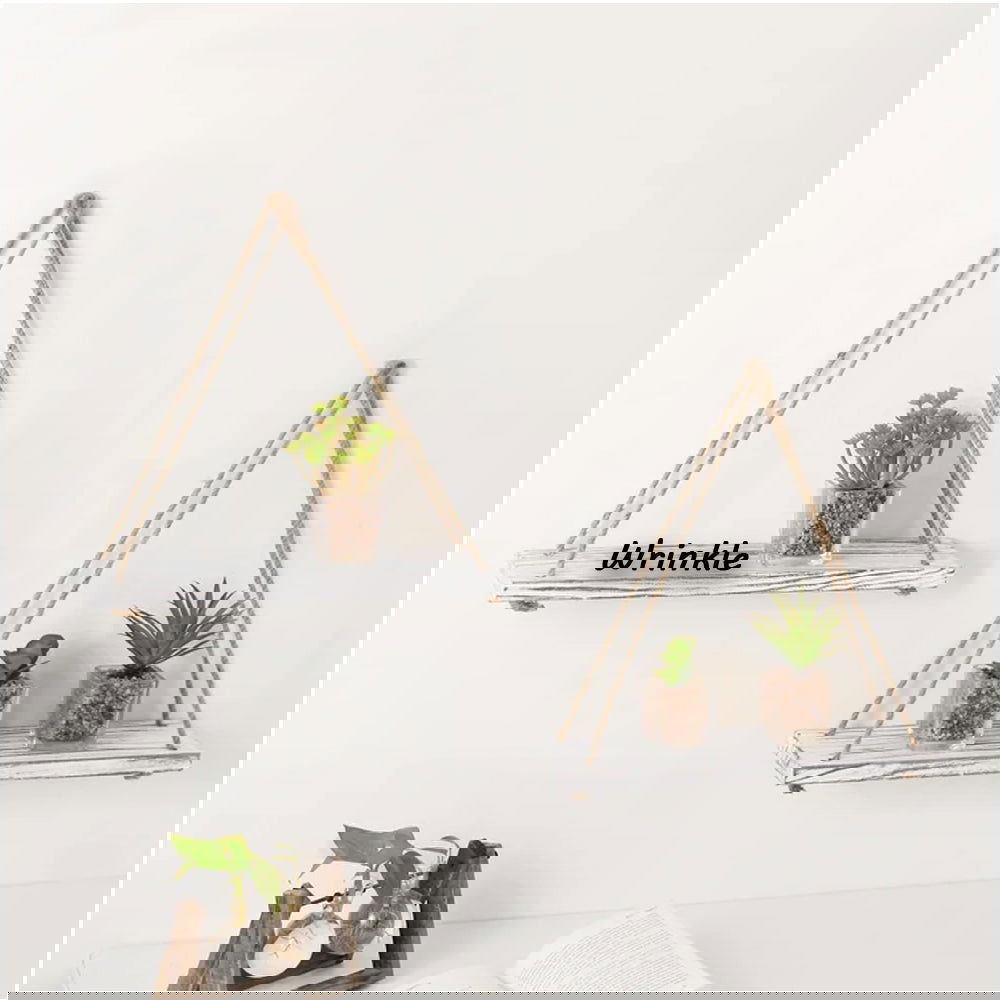 Triangle Solid Sheesham Wood Floating Shelf (Set of 2) - Furnishiaa -  - 