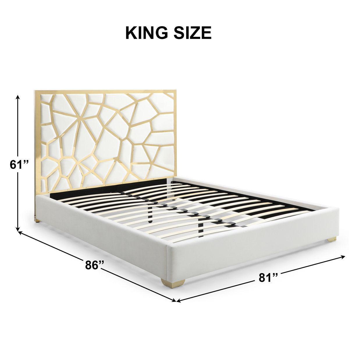 Furnishiaa Contemporary Upholstered Metal Platform Bed