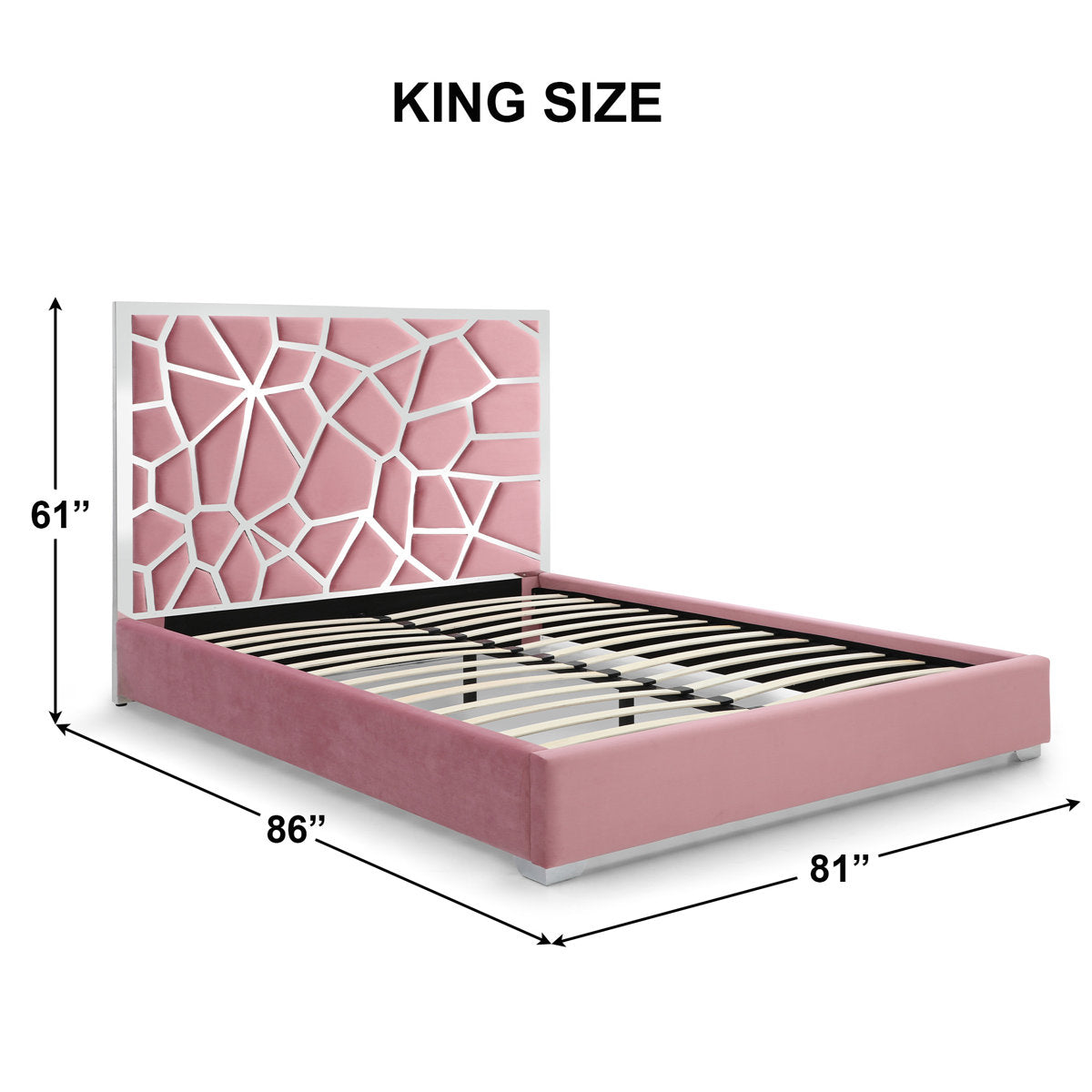 Furnishiaa Contemporary Upholstered Metal Platform Bed