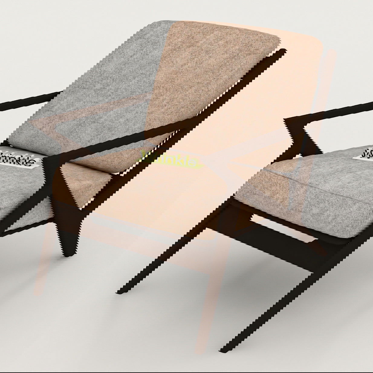 Vintage Solid Sheesham Wood Arm Chair With Molfino Fabric - Furnishiaa -  - 