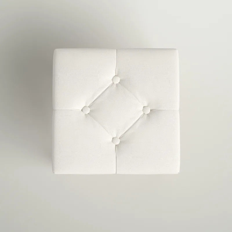 Vintage Solid Wood Distressed Upholstered Ottoman - Furnishiaa -  - 