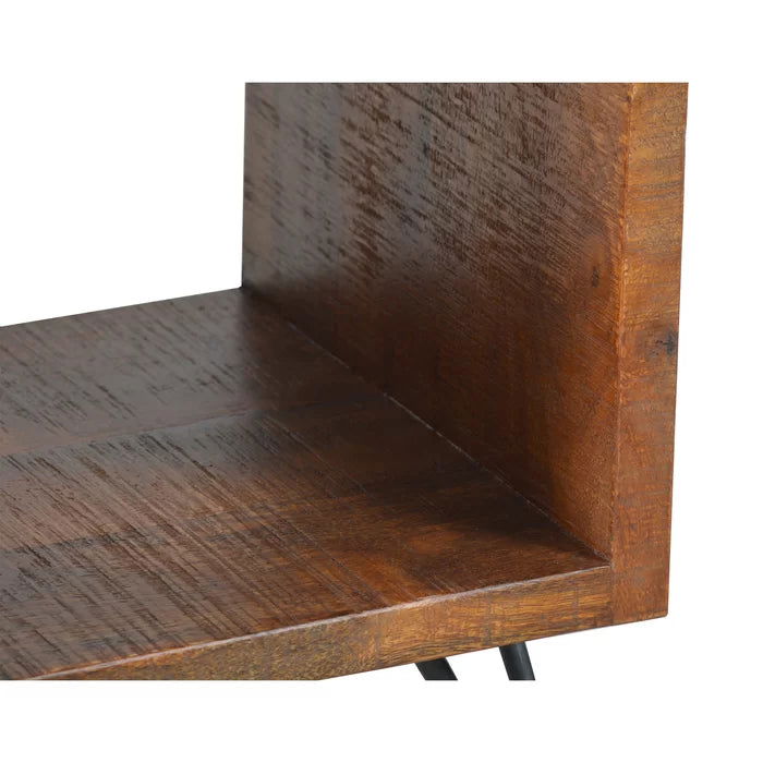 WRINKLE Brown Sheesham Wood Bedside Table - Furnishiaa -  - 