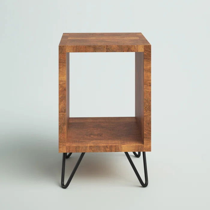 WRINKLE Brown Sheesham Wood Bedside Table - Furnishiaa -  - 