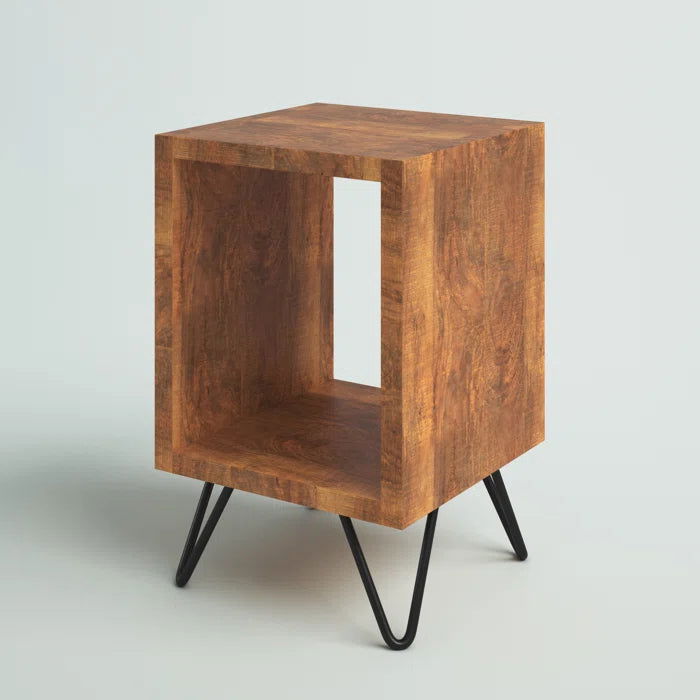 WRINKLE Brown Sheesham Wood Bedside Table - Furnishiaa -  - 