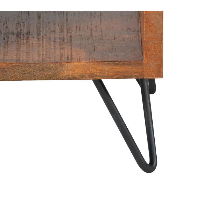 WRINKLE Brown Sheesham Wood Bedside Table - Furnishiaa -  - 