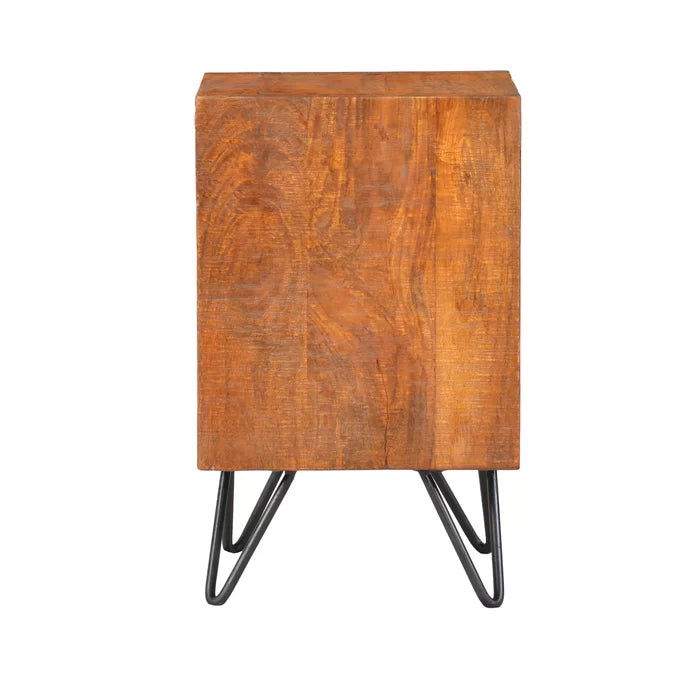 WRINKLE Brown Sheesham Wood Bedside Table - Furnishiaa -  - 