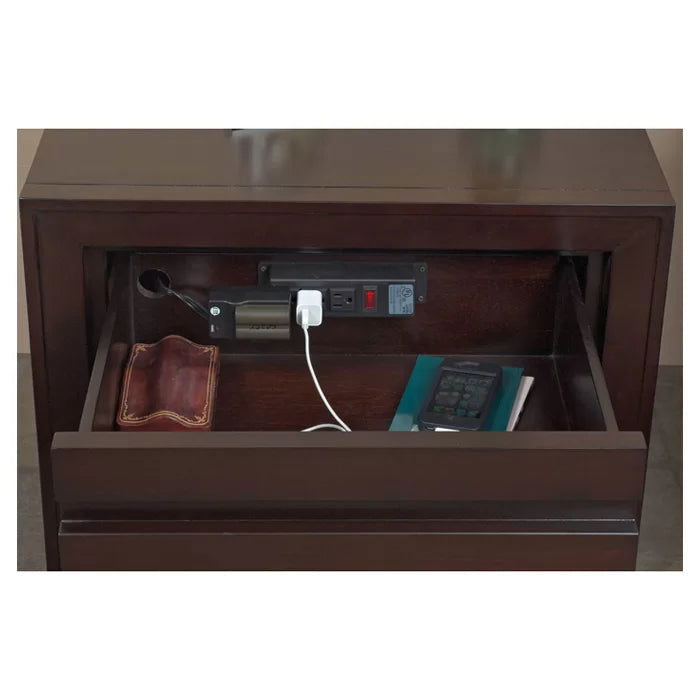 WRINKLE Designer Sheesham Wood Bedside Table In Walnut Matte - Furnishiaa -  - 