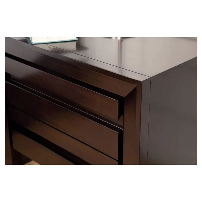 WRINKLE Designer Sheesham Wood Bedside Table In Walnut Matte - Furnishiaa -  - 