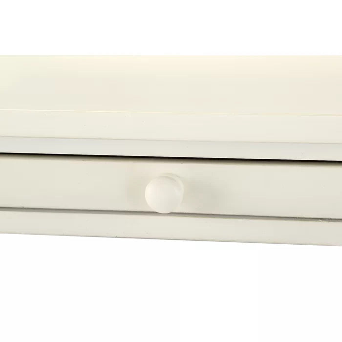 WRINKLE Designer White Sheesham Wood Bedside Table For Home - Furnishiaa -  - 