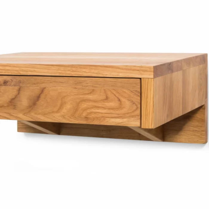 WRINKLE Sheesham Wood Floating Bedside Table With Single Drawer - Furnishiaa -  - 