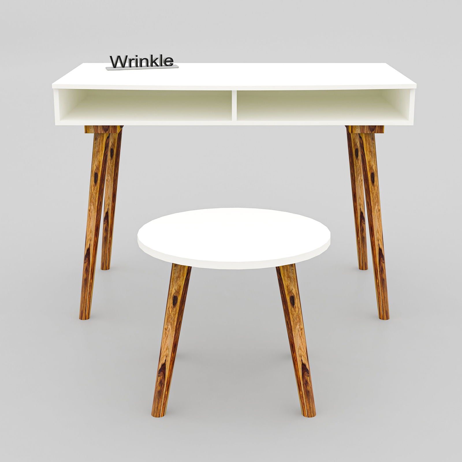 WRINKLE White Sheesham Wood Study Table With Stool for Home & Office - Furnishiaa -  - 