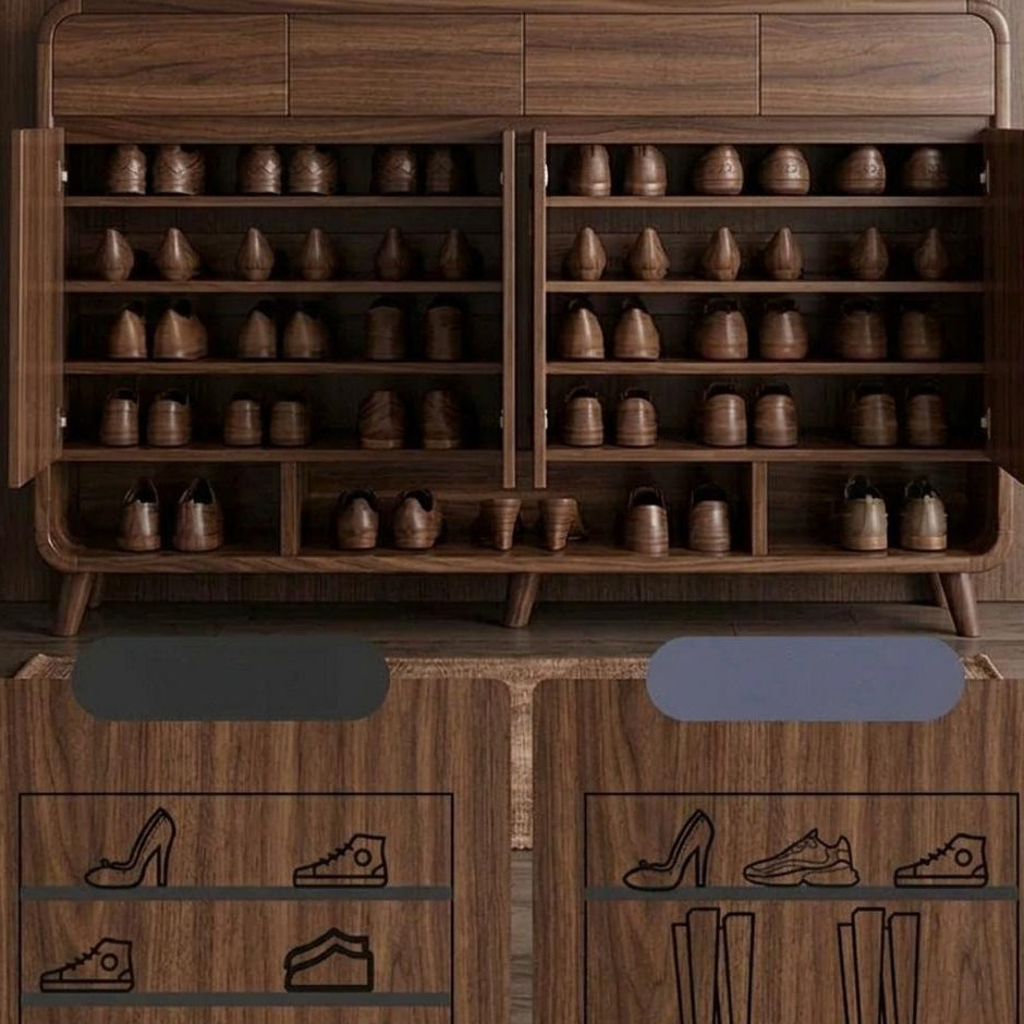 Furnishiaa 2-Drawer Shoe Organizer Cabinet with Adjustable Compartments