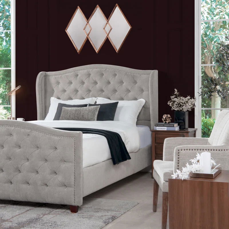 Wingback Modern Trendy Upholstered Bed - Furnishiaa -  - 
