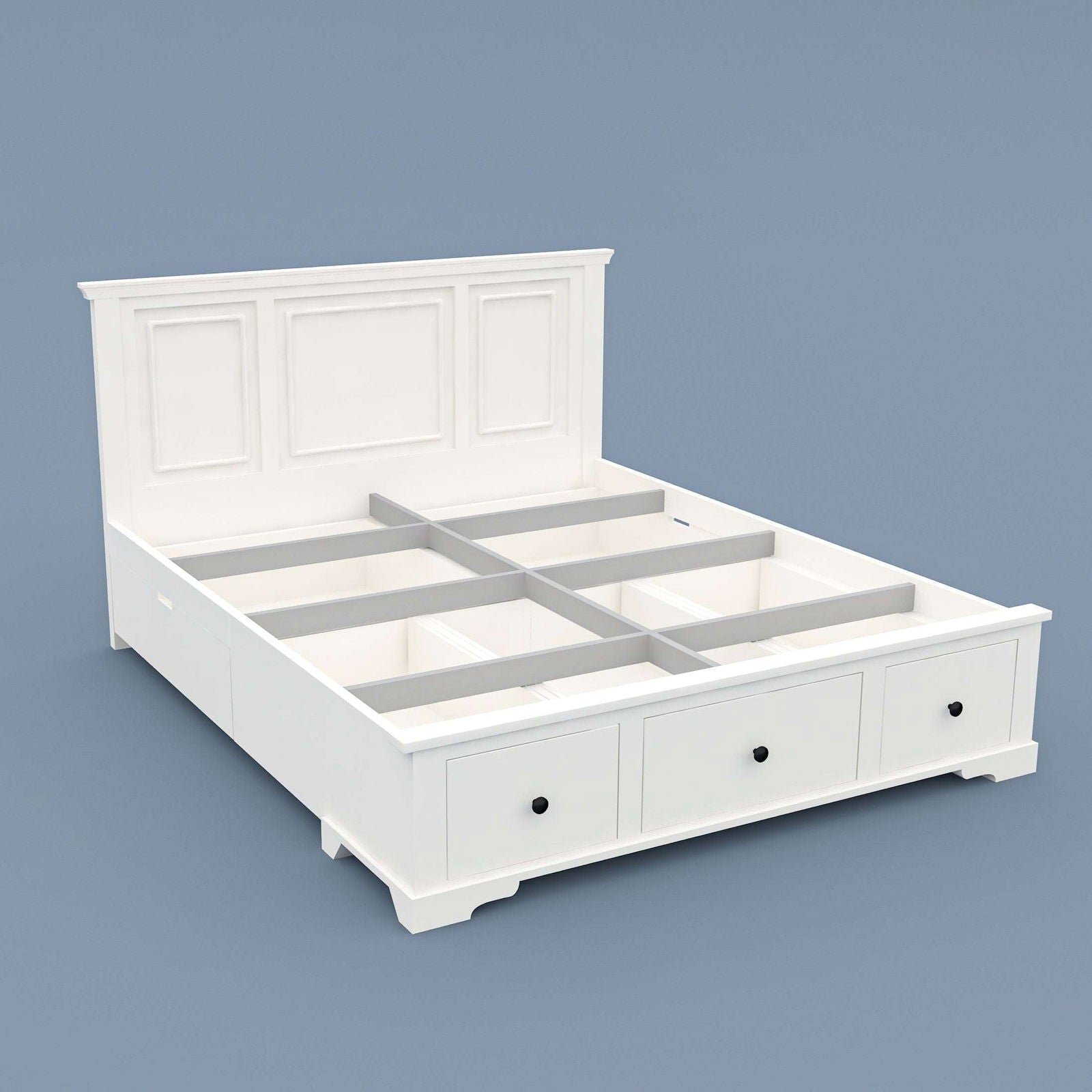 WoodCraft Classic Storage Bed with 5 Drawers - Furnishiaa -  - 
