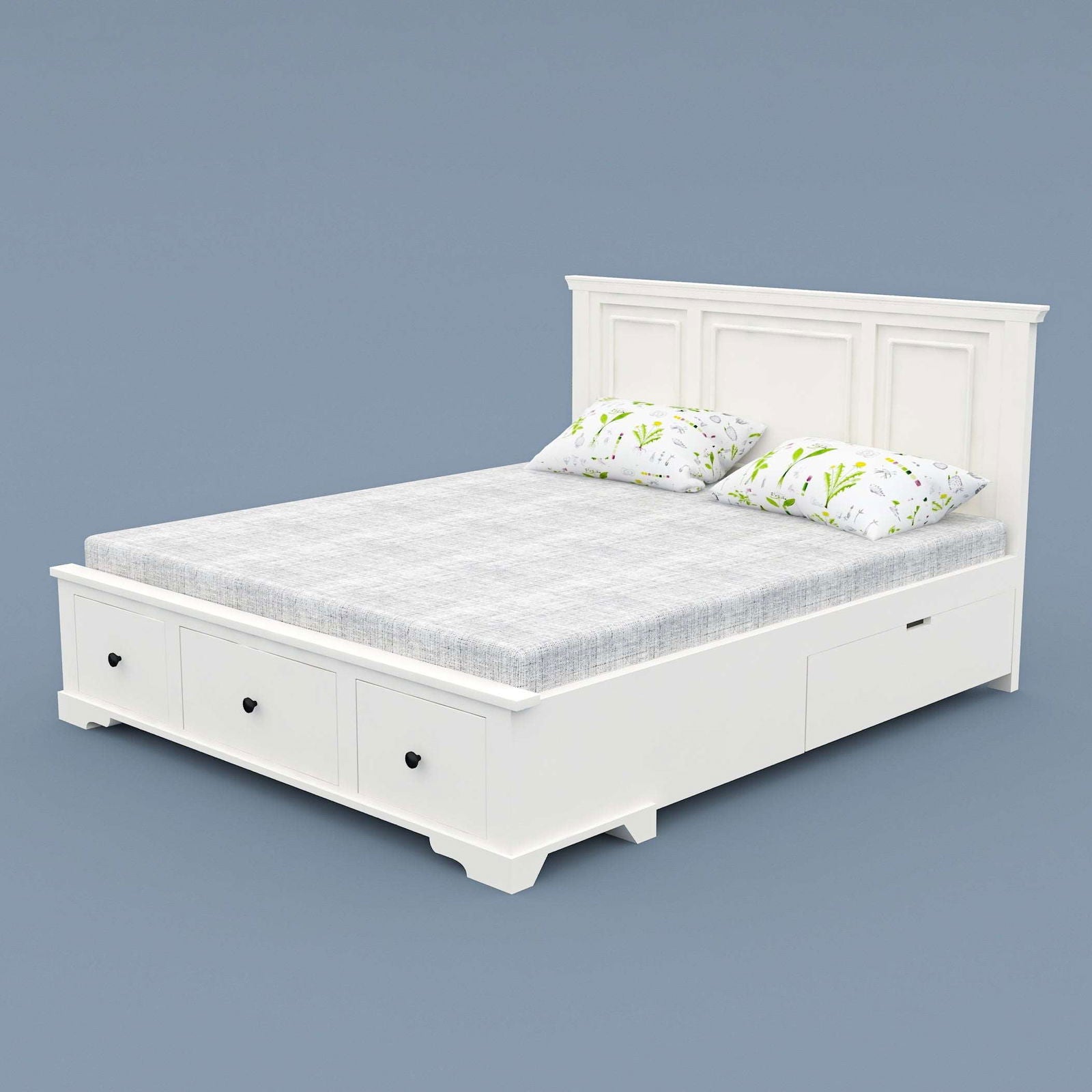 WoodCraft Classic Storage Bed with 5 Drawers - Furnishiaa -  - 