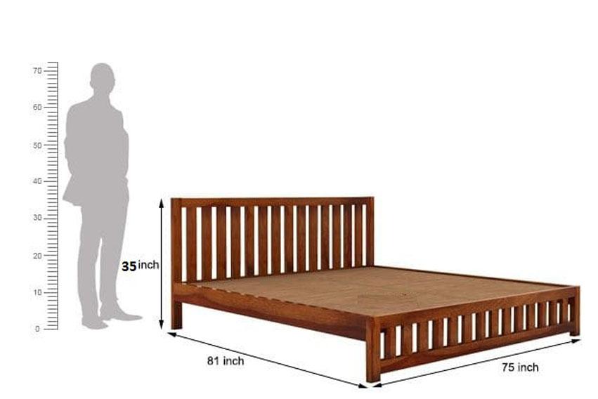 WoodCraft Modern Design Minimal Wooden Bed - Furnishiaa -  - 