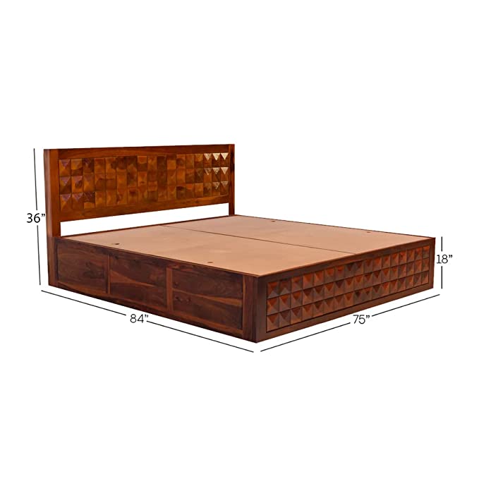 WoodCraft Royal Modern Box Storage Bed - Furnishiaa -  - 