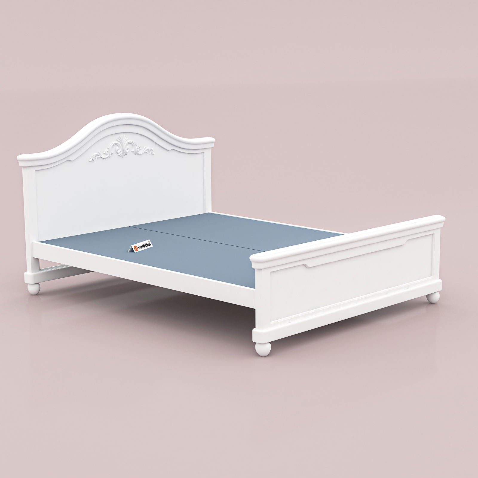 WoodCraft Simple Carving Wooden Bed - Furnishiaa -  - 