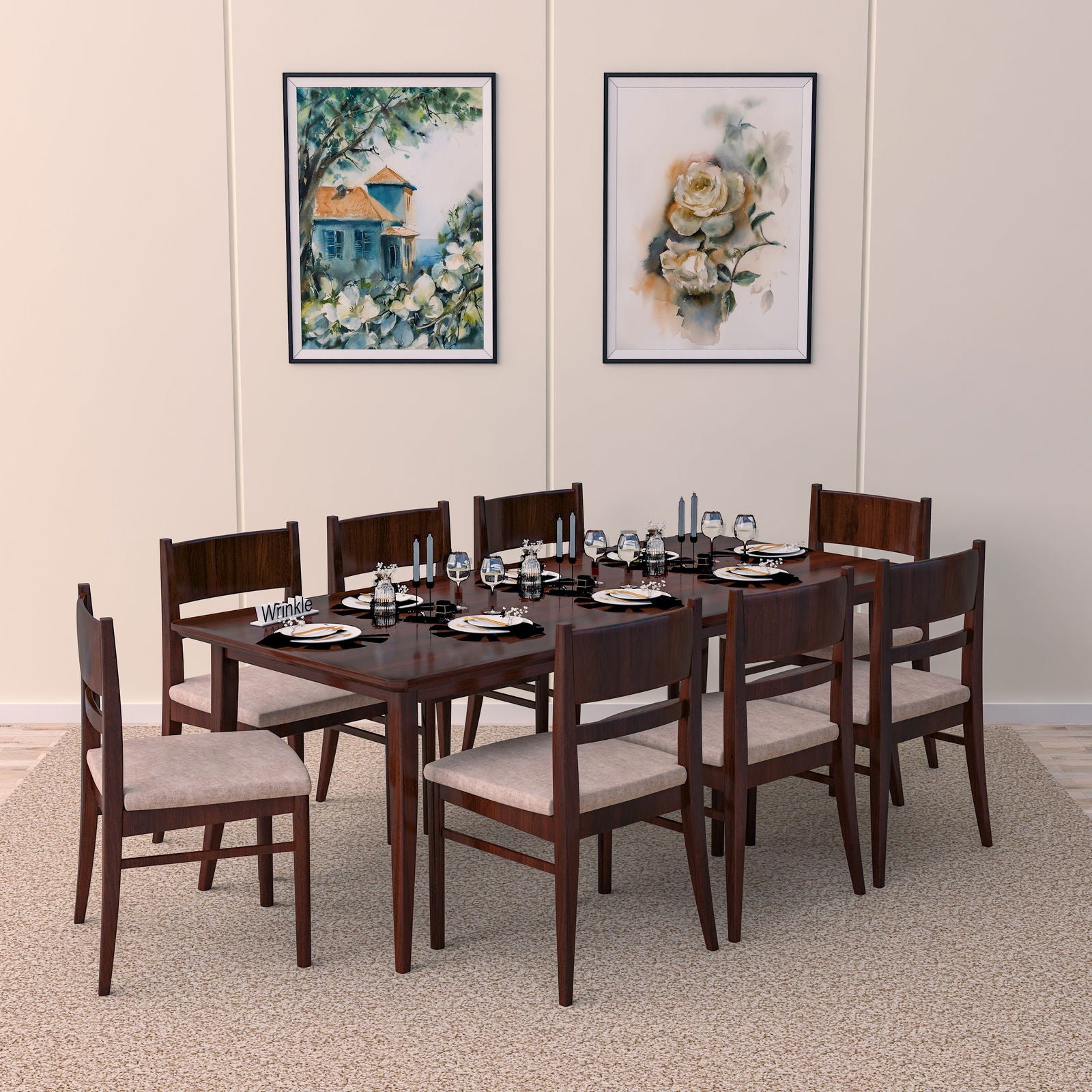 WoodPlank Stylish 8 Seater Dining Table - Furnishiaa -  - 