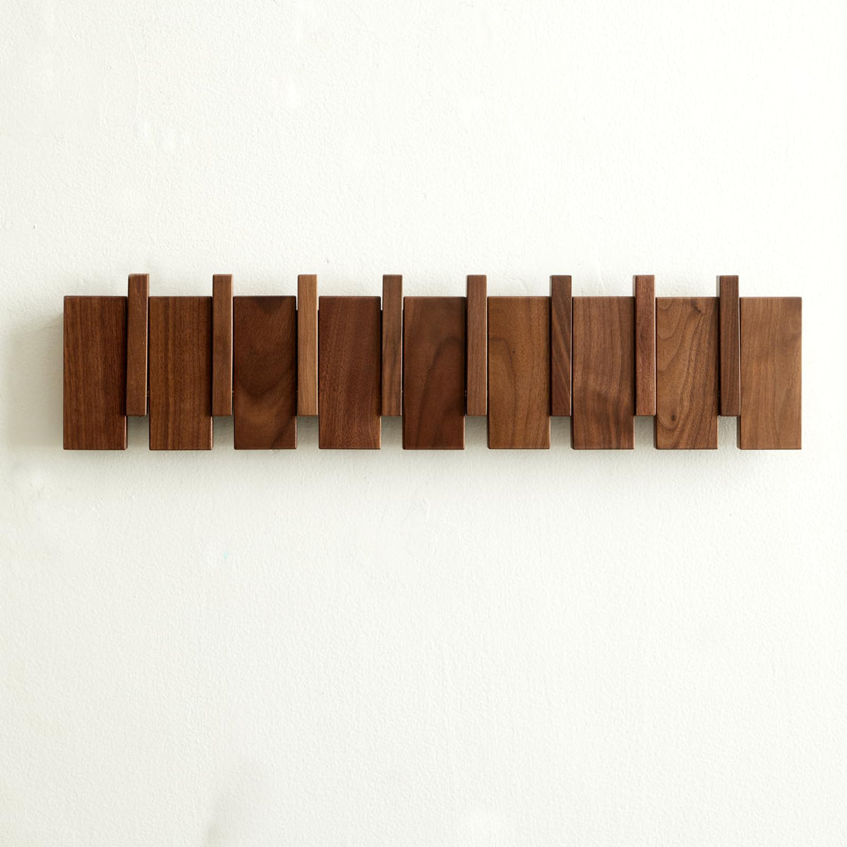 Furnishiaa Heavy-Duty Wooden Wall-Mounted Coat Rack (8 Hooks)