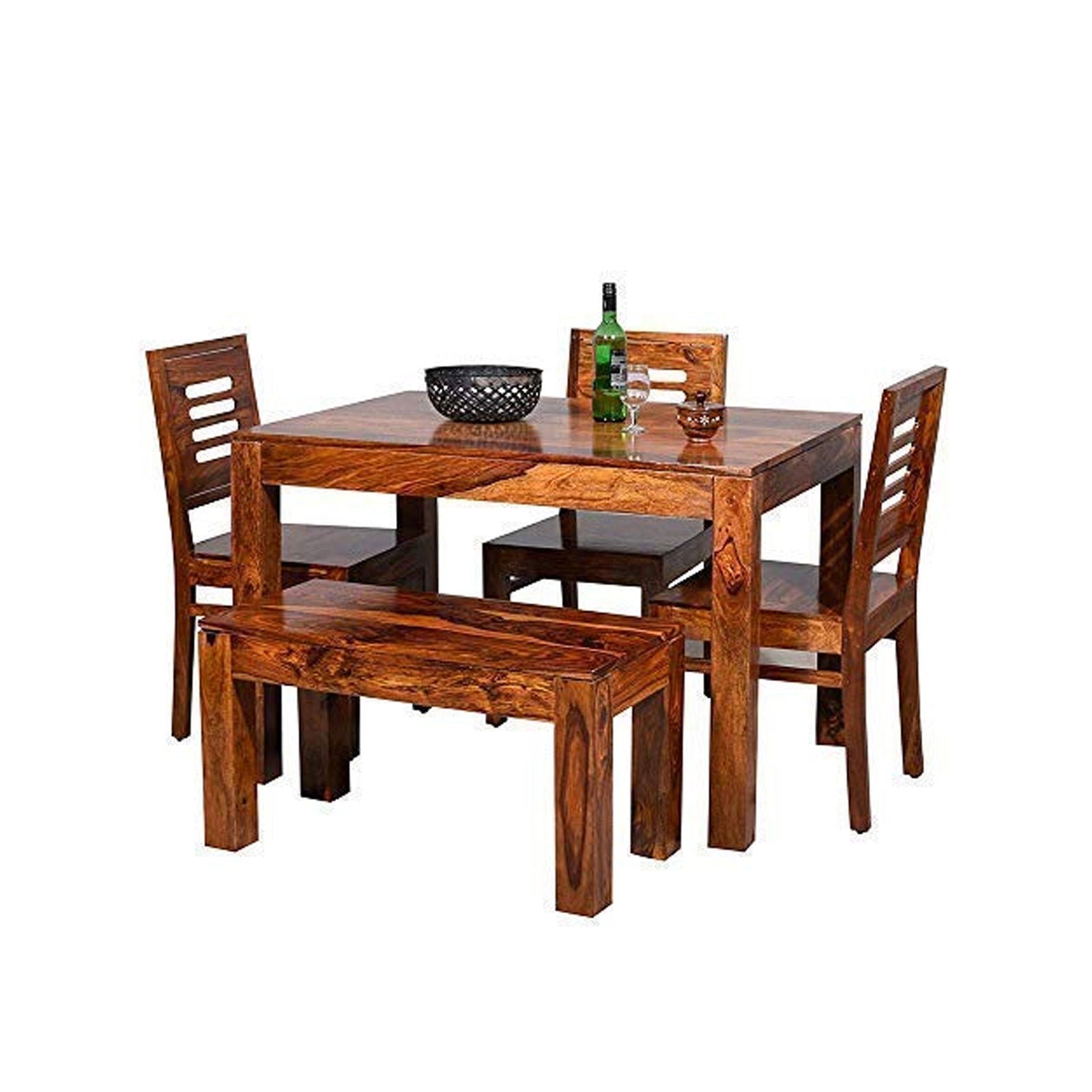 Woodplank Mixed 4 Seater Dining Table - Furnishiaa -  - 