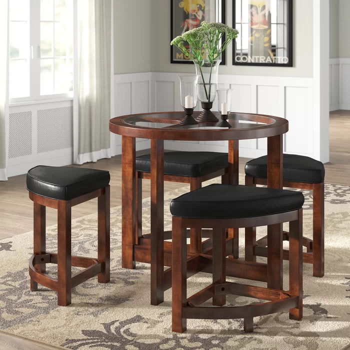 Woodplank Nested Round 4 Seater Dining Table – Furnishiaa