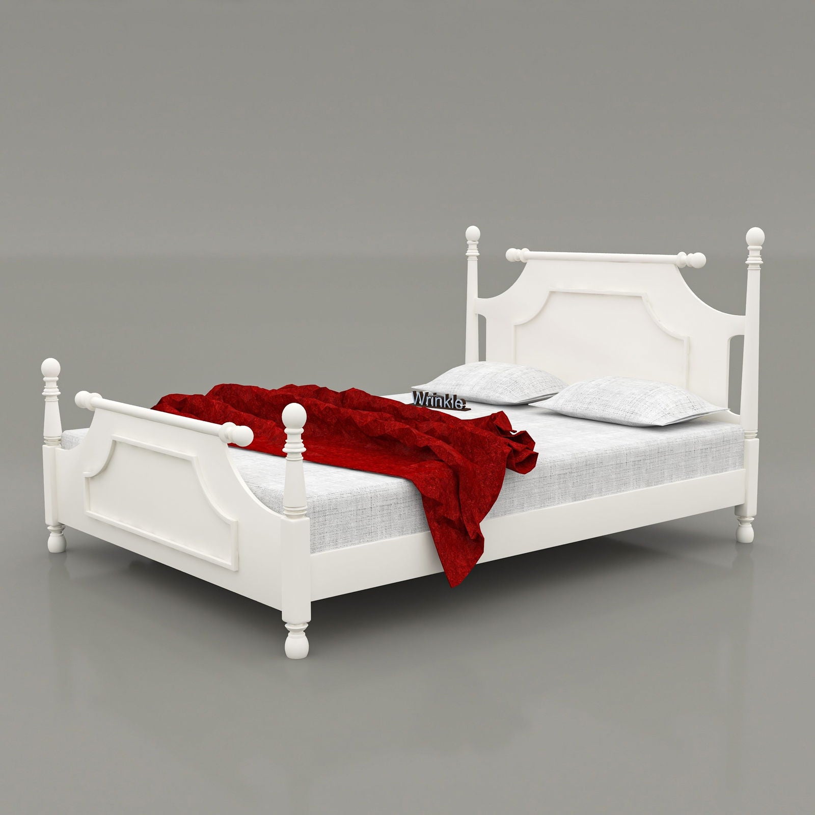 Wrinkle Designer Beds For Bedroom (White) - Furnishiaa -  - 