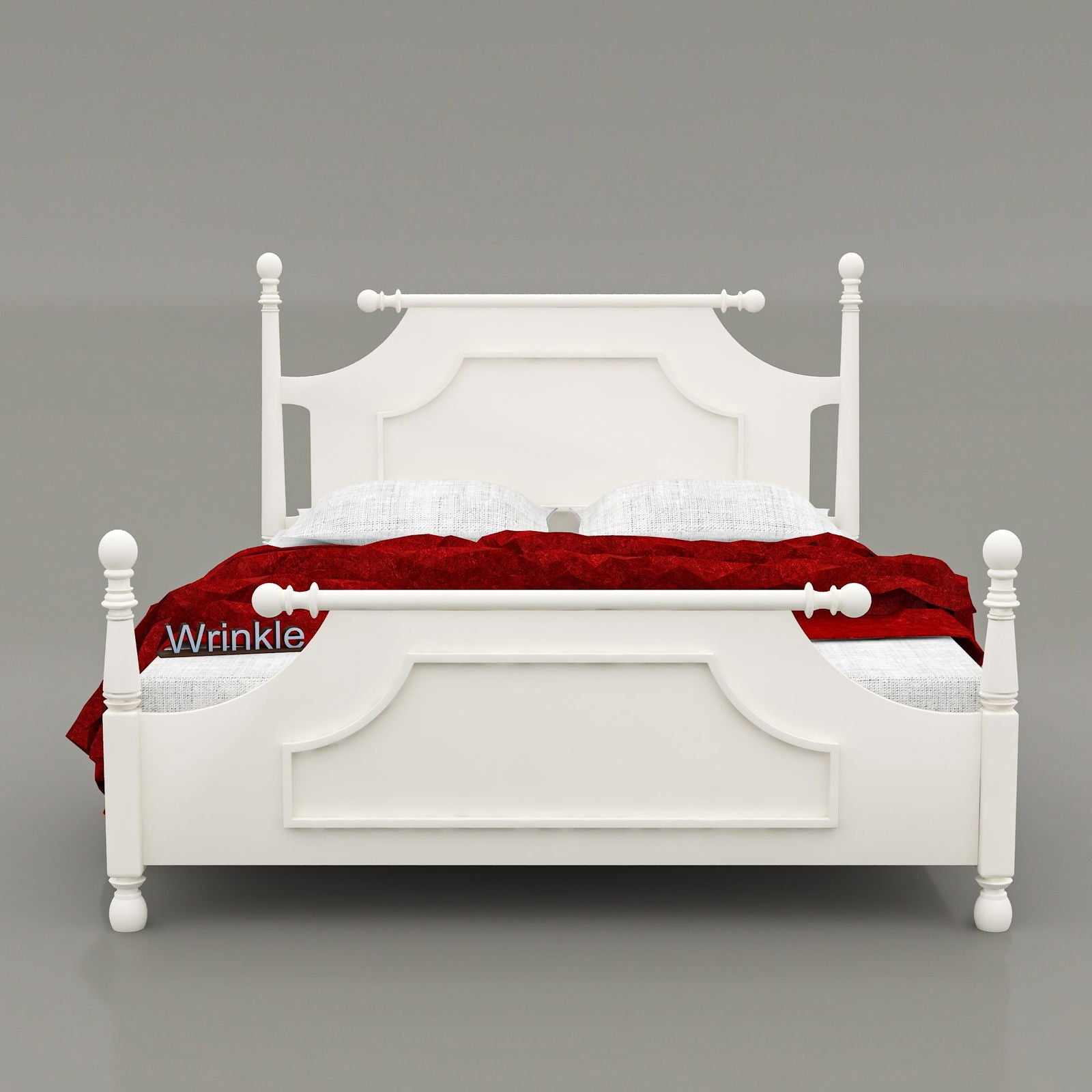 Wrinkle Designer Beds For Bedroom (White) - Furnishiaa -  - 