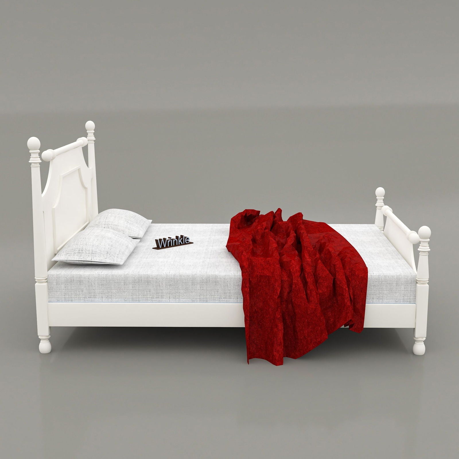 Wrinkle Designer Beds For Bedroom (White) - Furnishiaa -  - 