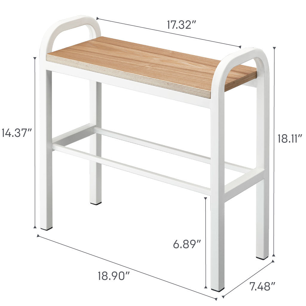 Furnishiaa Modern Shoe Storage Bench with Steel Frame & Wooden Top