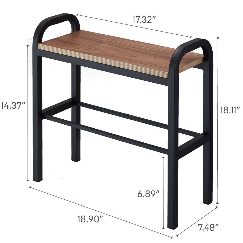 Furnishiaa Modern Shoe Storage Bench with Steel Frame & Wooden Top