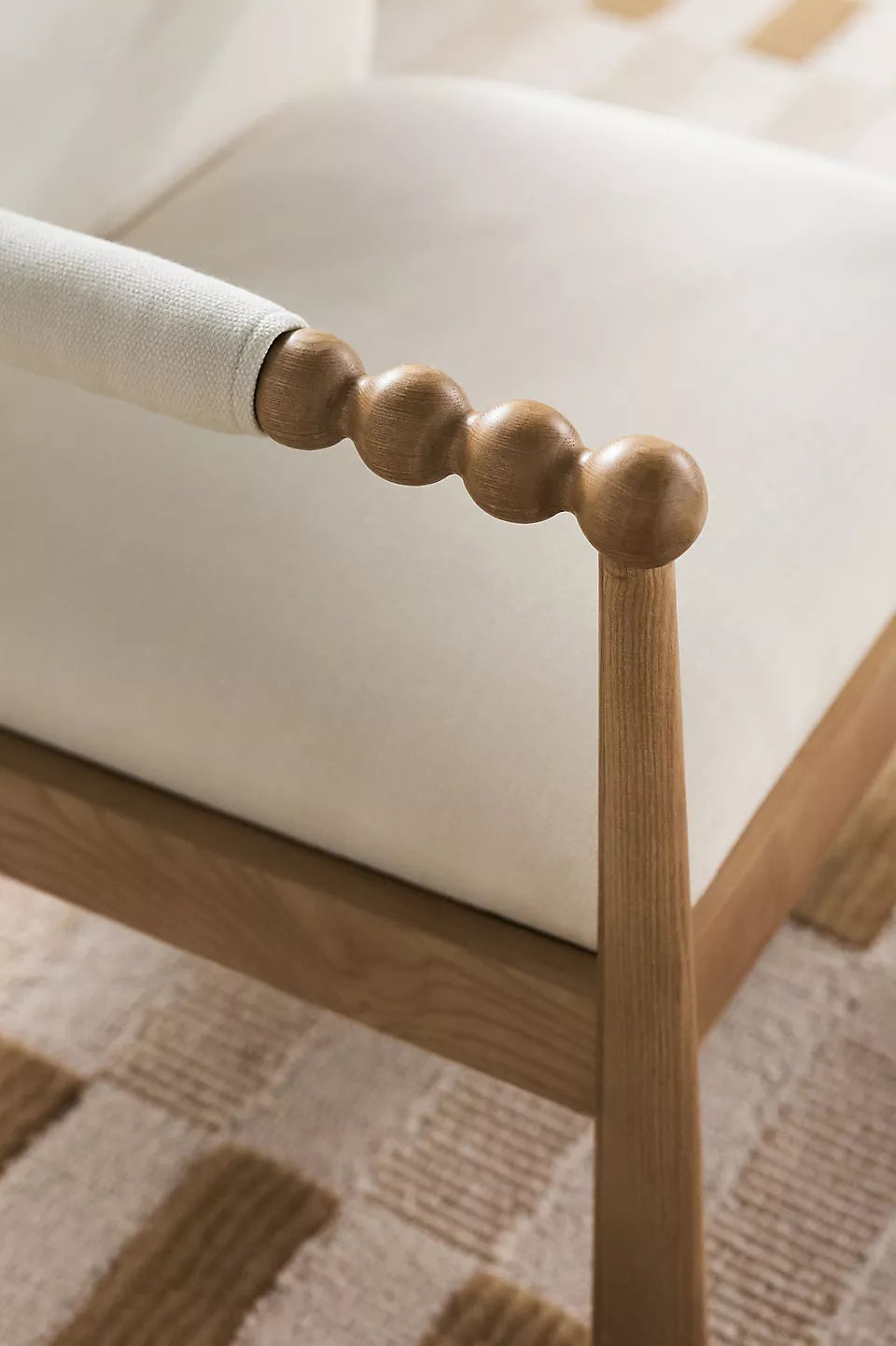 Furnishiaa Elegant & Durable Accent Chair – Performance Fabric, Solid Sheesham Wood