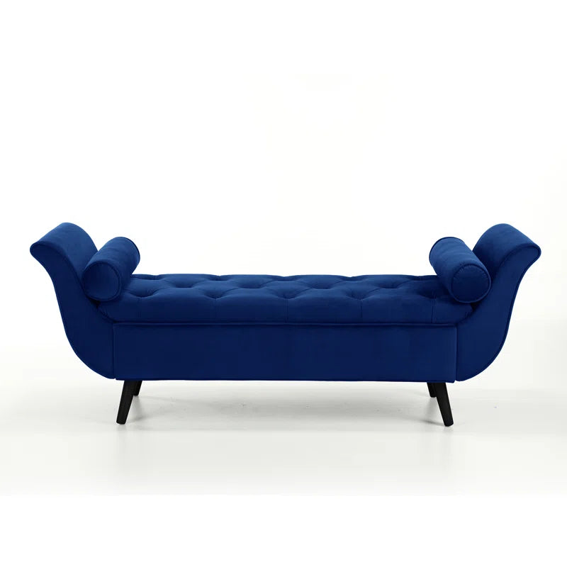 Furnishiaa Velvet Storage Bench
