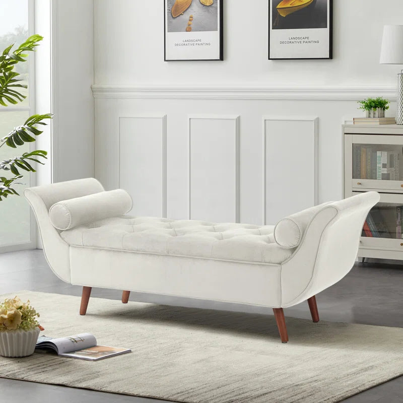 Furnishiaa Velvet Storage Bench