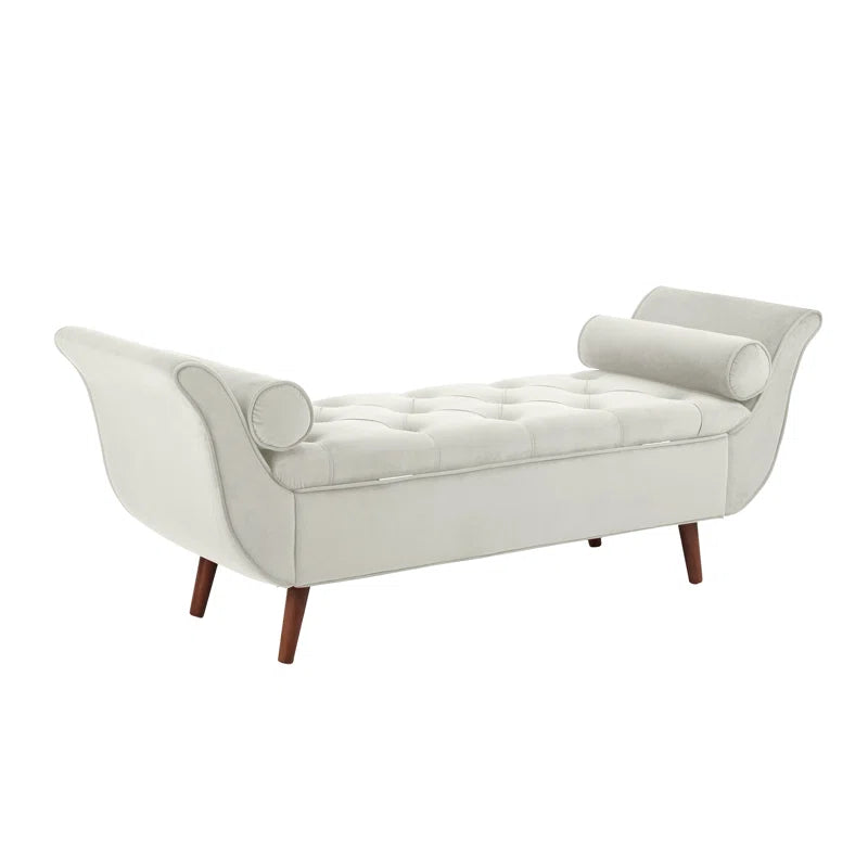 Furnishiaa Velvet Storage Bench